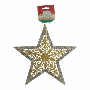 Estrella Navideña Color Palteado Y Dorado LPS Unidad