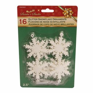 Decoración Navideña De Copos De Nieve Escarchado LPS 16 Unidade