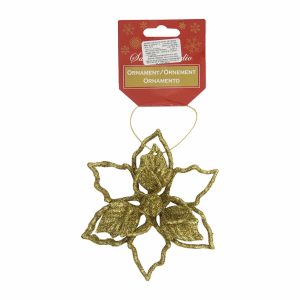 Decoración Navideña Flor Dorada LPS Unidad