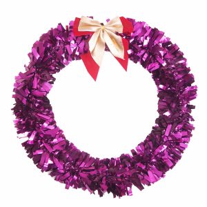 Corona Navideña Brillante Con Doble Laso LPS 1 Pieza