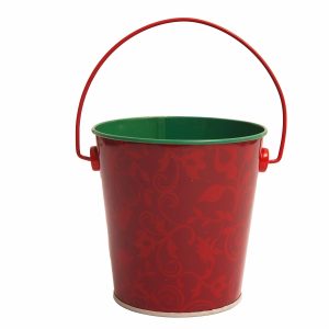 Cubo De Metal Navideño Con Asa LPS Unidad