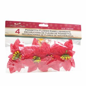 Ponsetias Navideñas Artificiales LPS 4x14 Cm