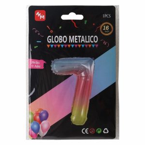 Globo Metálico Multicolor Nro. 7 IMPORTADORA CUMPLEAÑOS 16"
