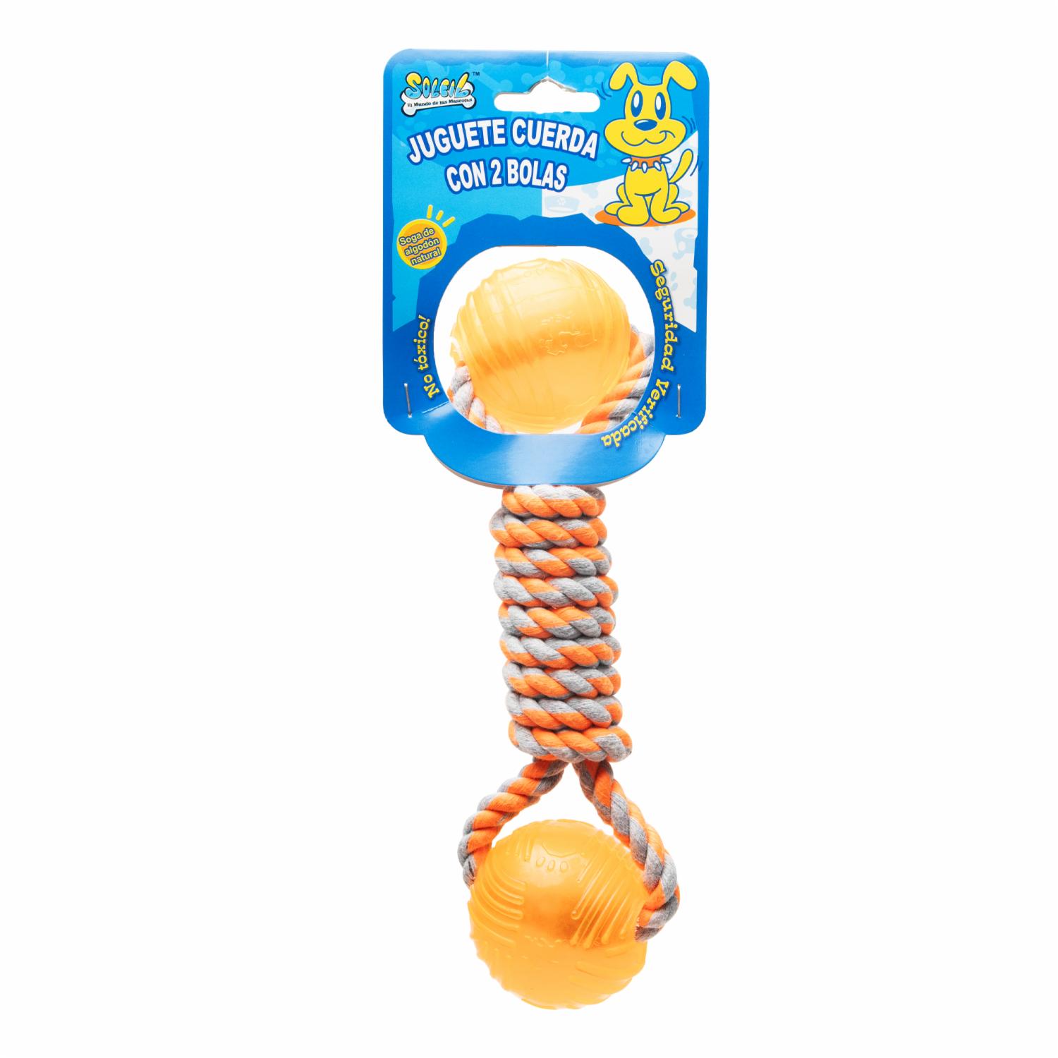 Juguete Para Mascota Cuerda Con 2 Bolas SOLEIL Unidad