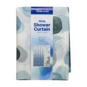 Cortina Para Ducha Con Ganchos Círculos BONITA HOME 180 X 180 Cm