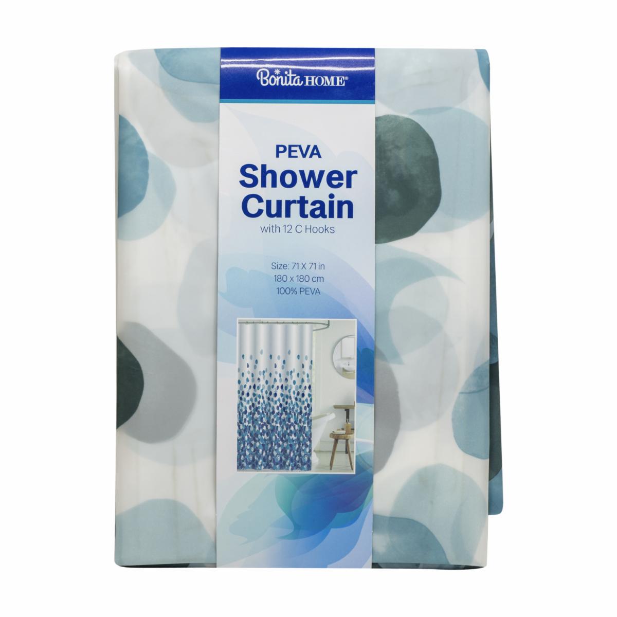 Cortina Para Ducha Con Ganchos Círculos BONITA HOME 180 X 180 Cm