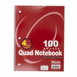 Cuaderno Espiral 100 Hojas Cuadros BAZIC Unidad