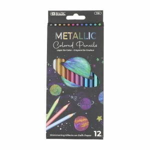 Lápices De Colores Set Metálicos BAZIC X12 Uds