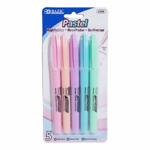 Resaltador Pastel BAZIC X5 Uds