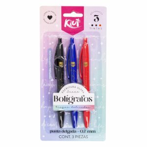 Bolígrafos Punta Delgada 0,7 MM KIUT 3 Piezas