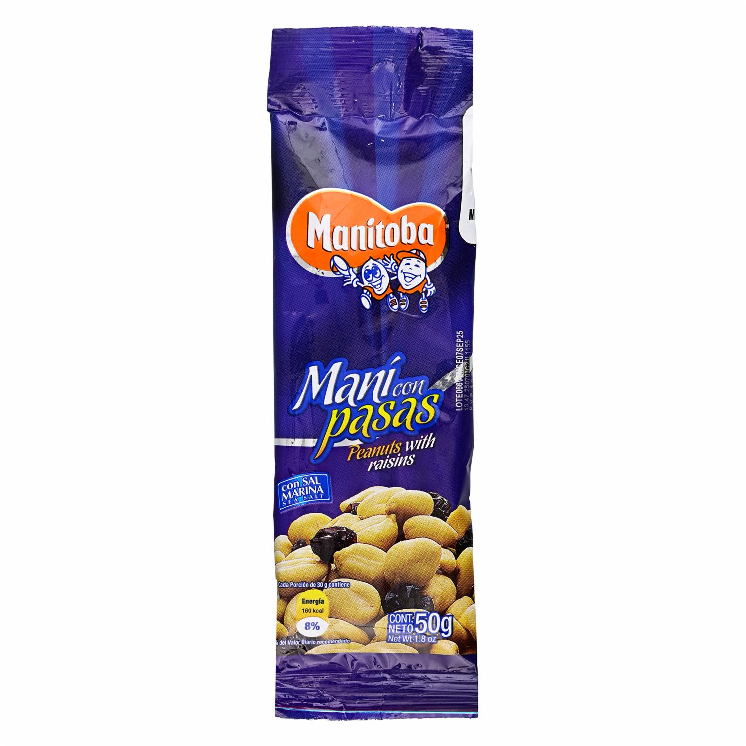 Maní Con Pasas MANITOBA 50 G