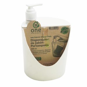 Dispensador De Jabón Con Porta Esponja Blanco DAMECOS 1 Pieza