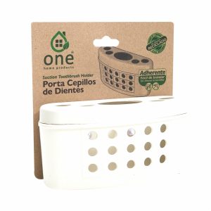 Portacepillos De Dientes Adherente Blanco DAMECOS 1 Pieza