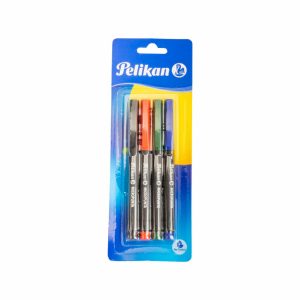 Marcadores Micropunta Plus Negro Azul Rojo Verde PELIKAN X 4 Uds