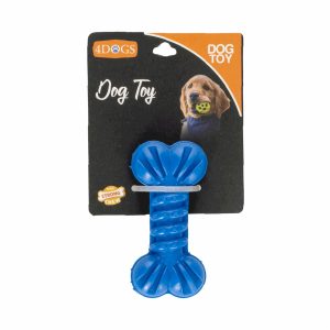 Juguete De Perro Hueso Eco Color Azul 4DOGS Mediano