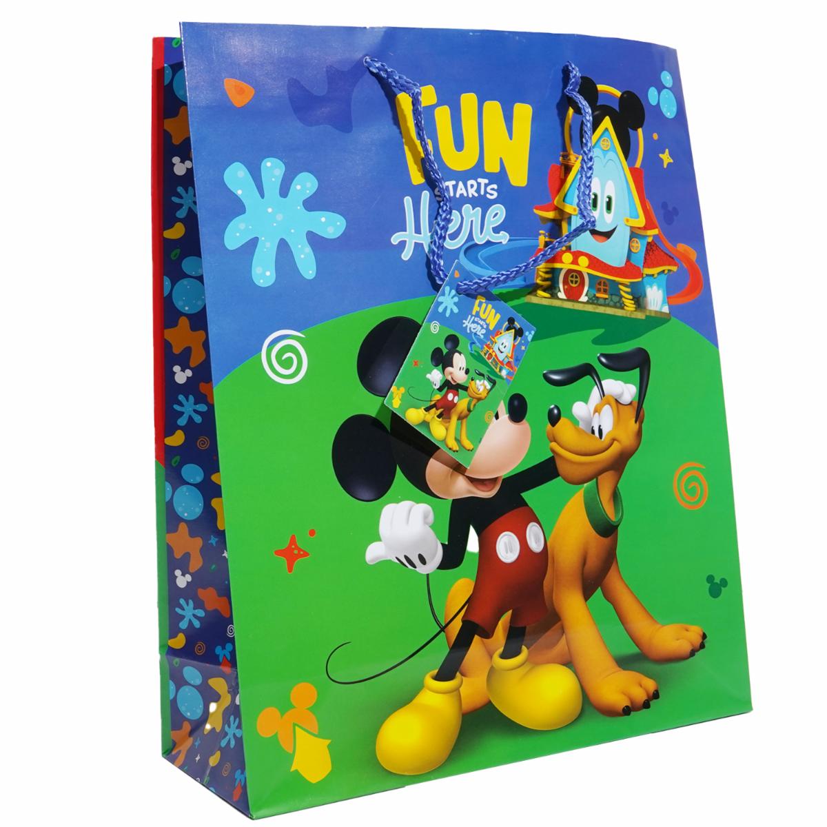 Bolsa De Regalo Diseño Mickey Y Pluto Disney PRIMAVERA Grande