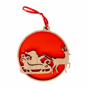 Adorno De Navidad 6 Diseños Rojo FREE HOME 6 Piezas