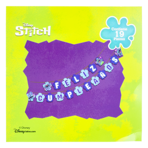 Letrero Para Cumpleaños Diseño Stitch DISNEY 19 Piezas