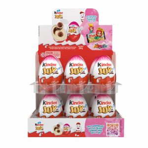Huevo Sorpresa Rosado De Leche Y Avellanas Con Bolitas Waffer KINDER JOY 12 X 20 G