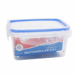 Repostero Hermético Rectangular Celeste REY PLAST 500 Ml
