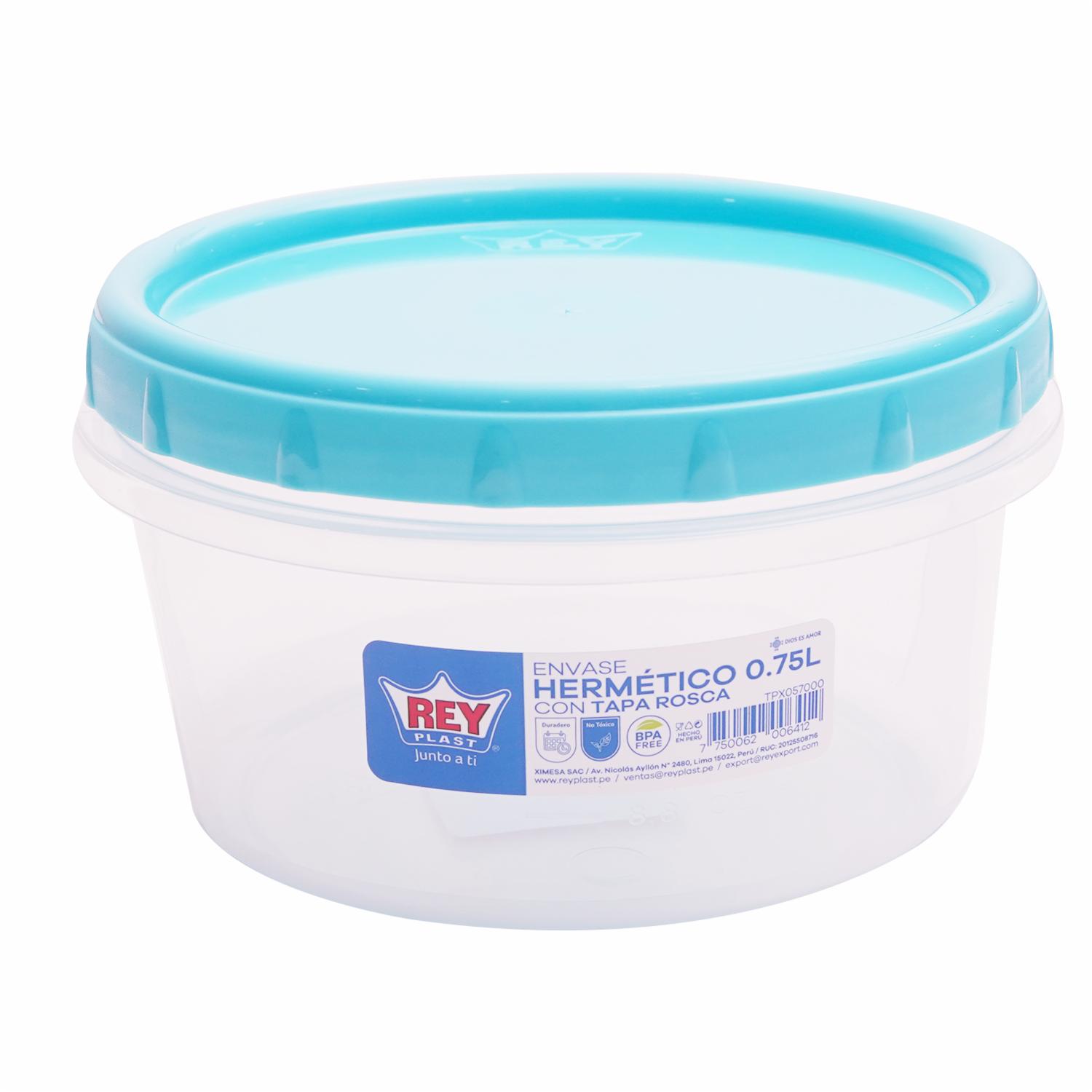 Envase Con Tapa Rosca REY PLAST 750 Ml