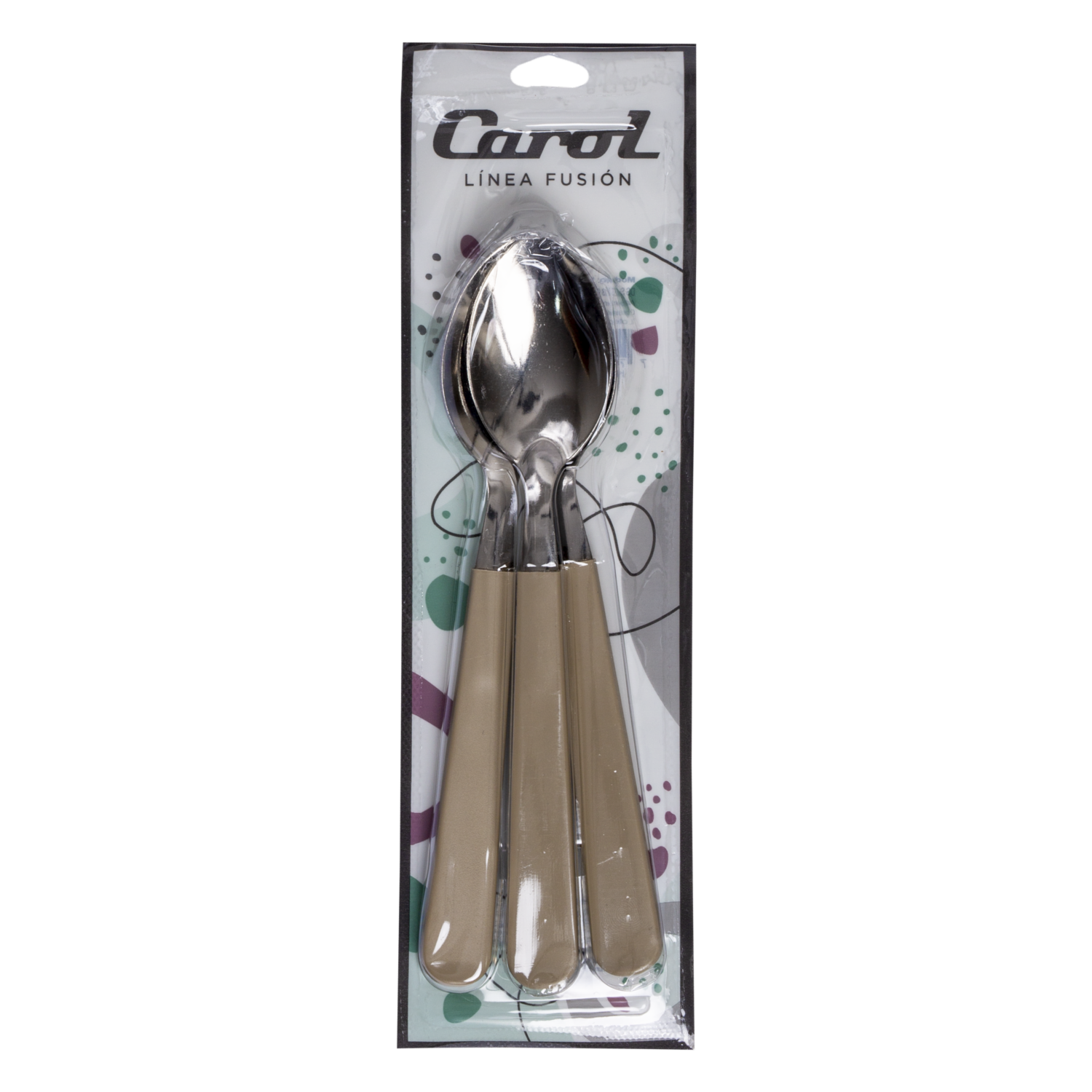 Set De Cucharas De Mesa Mango Beige CAROL X 3 Piezas