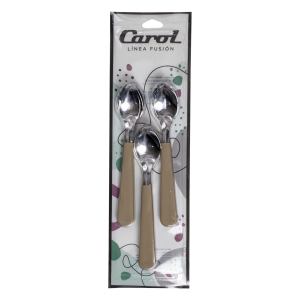 Set De Cucharitas De Te Mango Beige CAROL X 3 Piezas