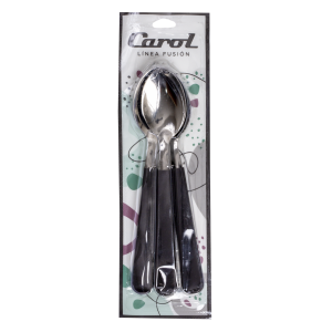 Set De Cucharas De Mesa Mango Gris Oscuro CAROL X 3 Piezas