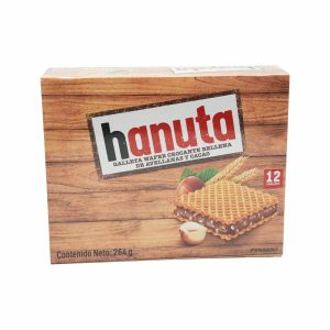 Galleta Waffer Con Relleno De Crema De Avellana HANUTA 264 G