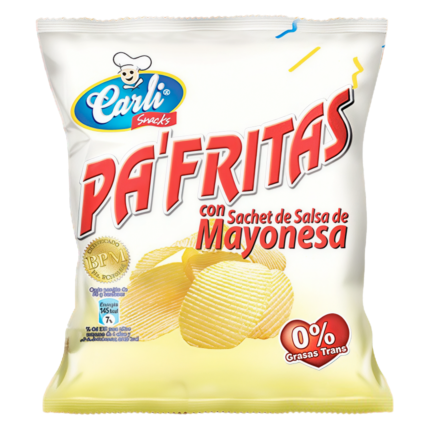 Papas Fritas Rizadas Sabor A Mayonesa PA'FRITAS 20 G
