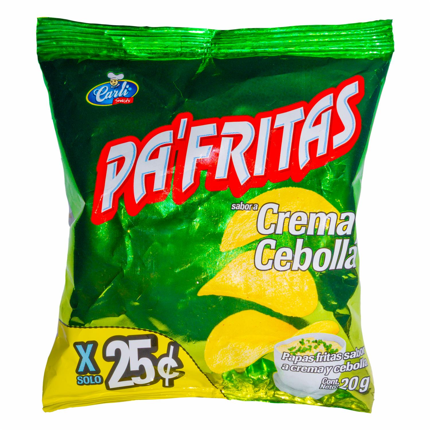 Papas Fritas Sabor A Crema De Cebolla PA’FRITAS 20 G