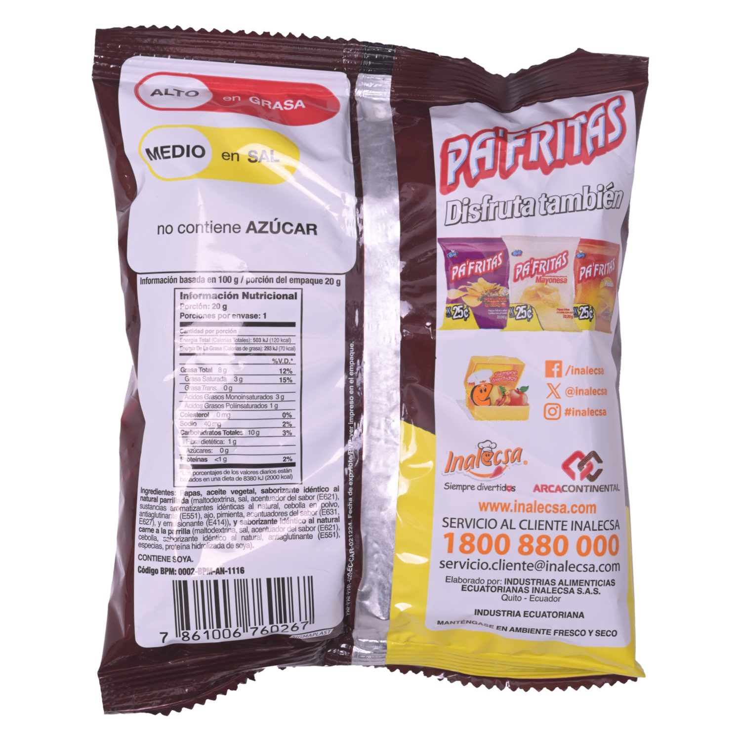 Papas Fritas Sabor A Parrillada PA'FRITAS 20 G - Image 3