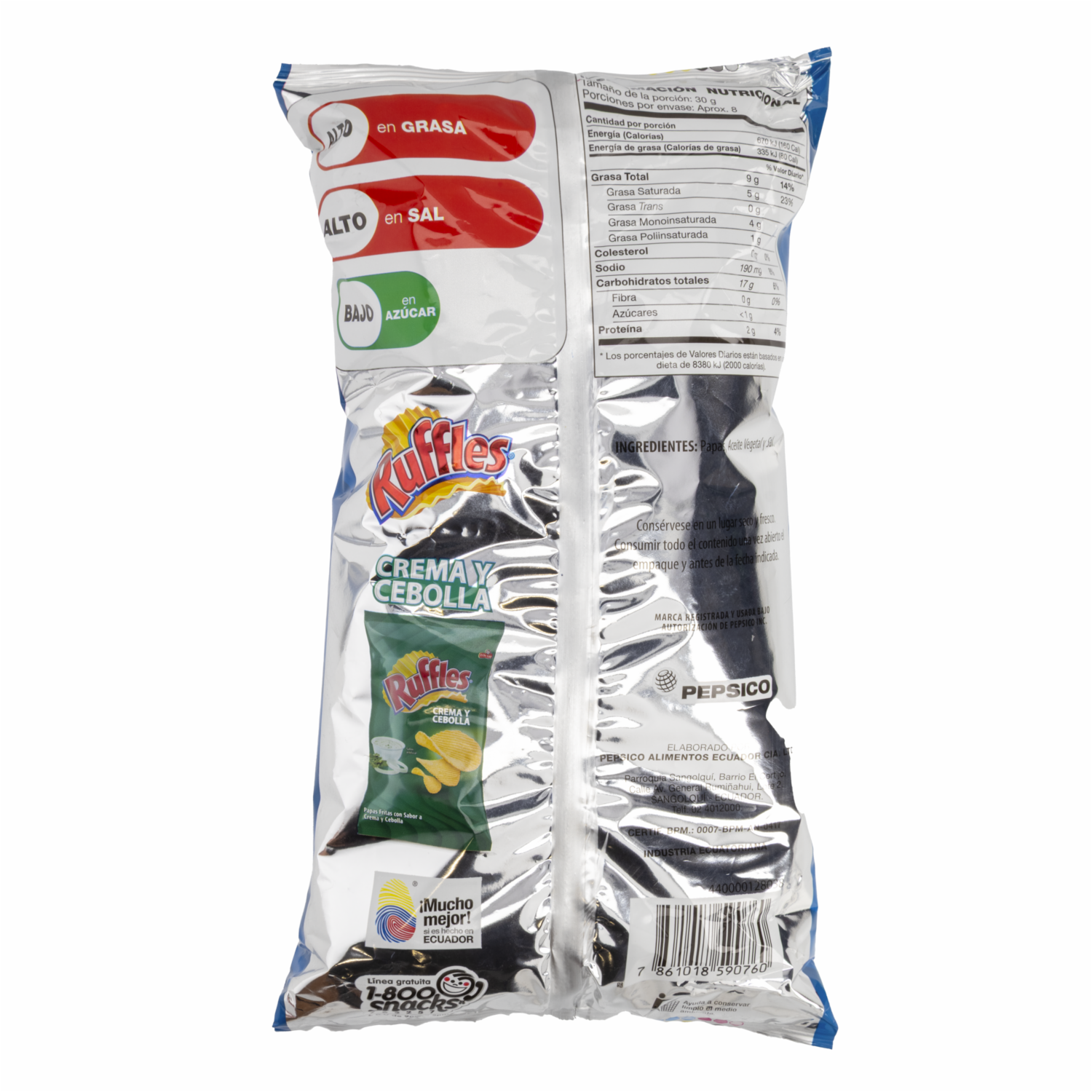 Papas Fritas Naturales RUFFLES 245 G - Image 3