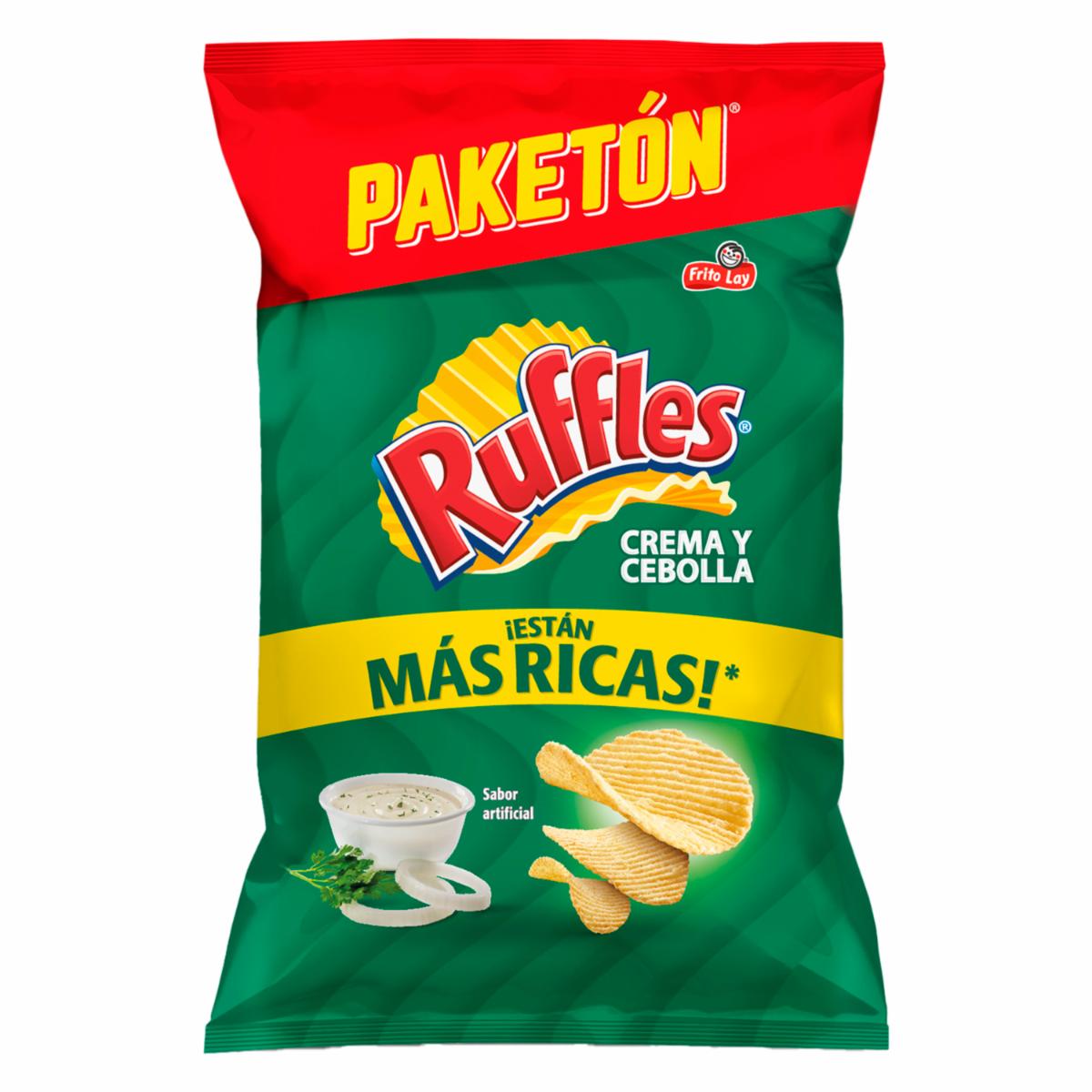 Papas Fritas Sabor A Crema Y Cebolla RUFFLES 68 G - Image 4