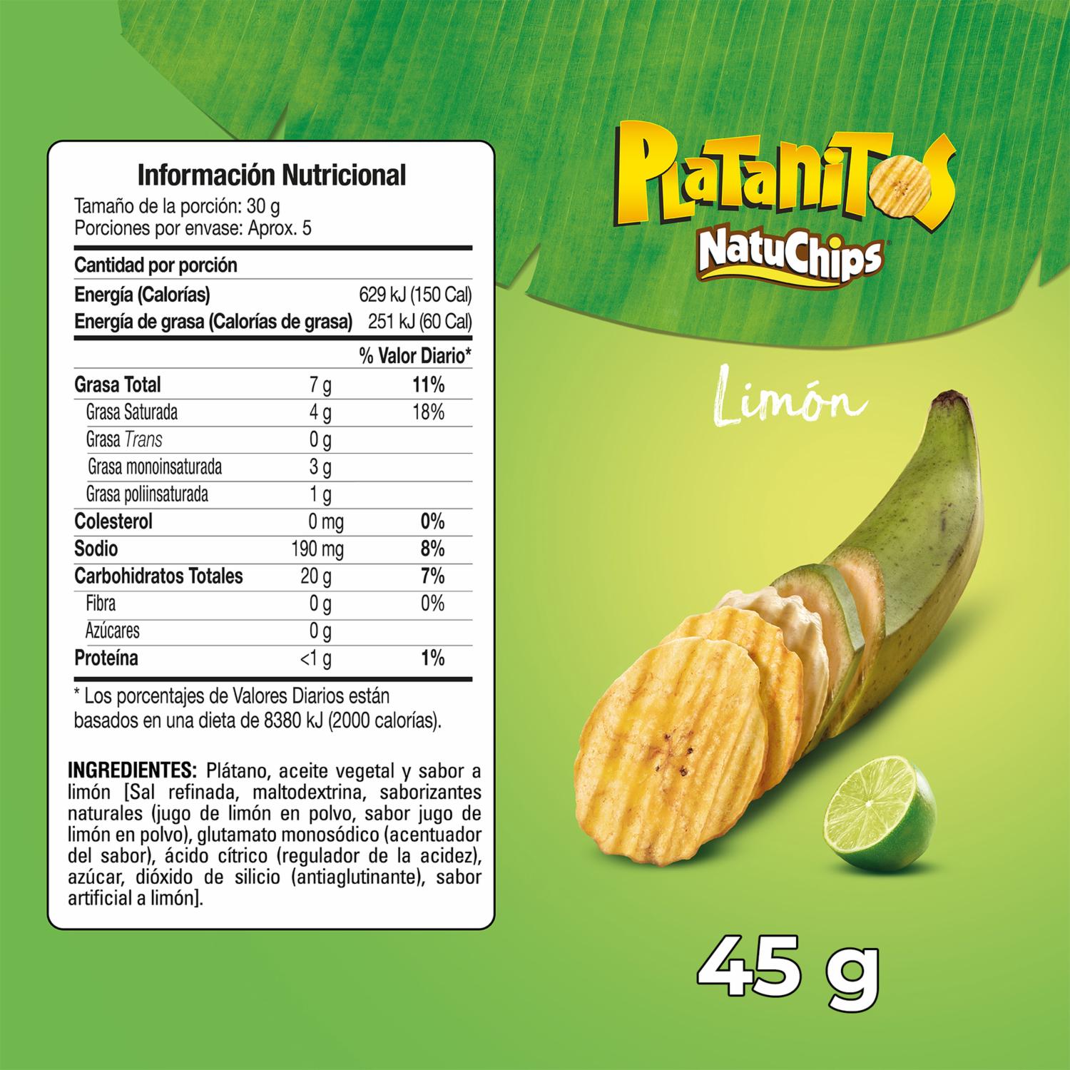 Platanitos Sabor A Limón NATUCHIPS 45 G - Image 2
