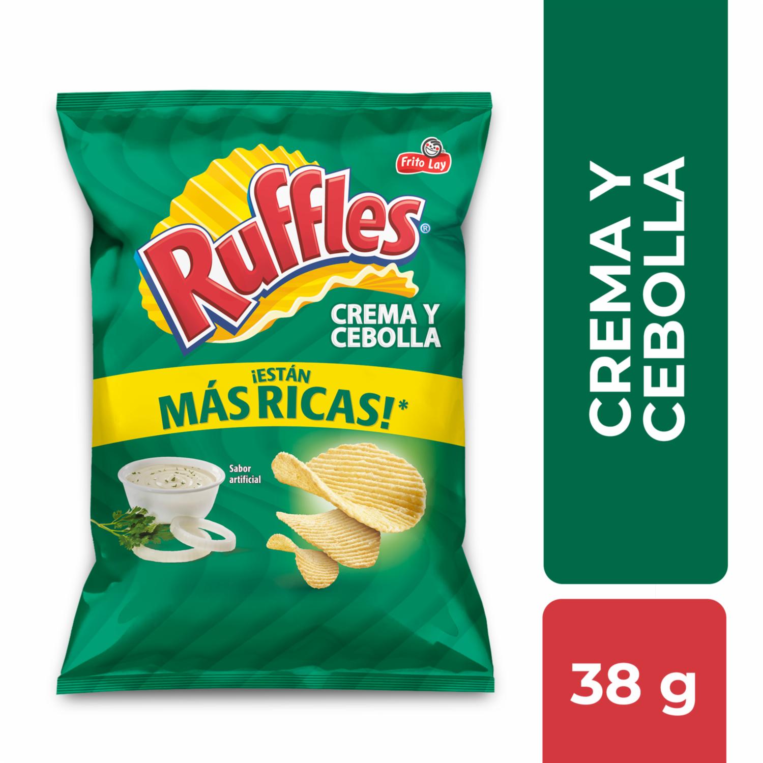 Papas Fritas Sabor A Crema Y Cebolla RUFFLES 38 G