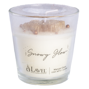 Vela Aromática Navideña Snowy Glow Fragancia Manjar Coco LAVEL 130 G