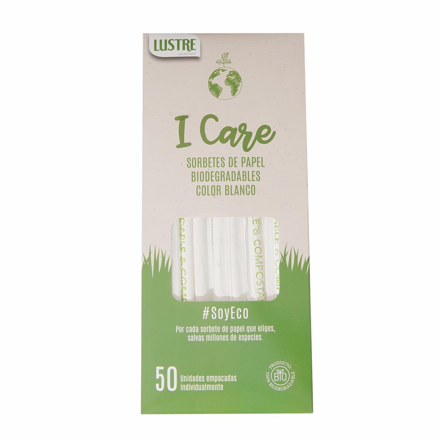 Sorbetes 100 %Celulosa LUSTRE 50 Unidades