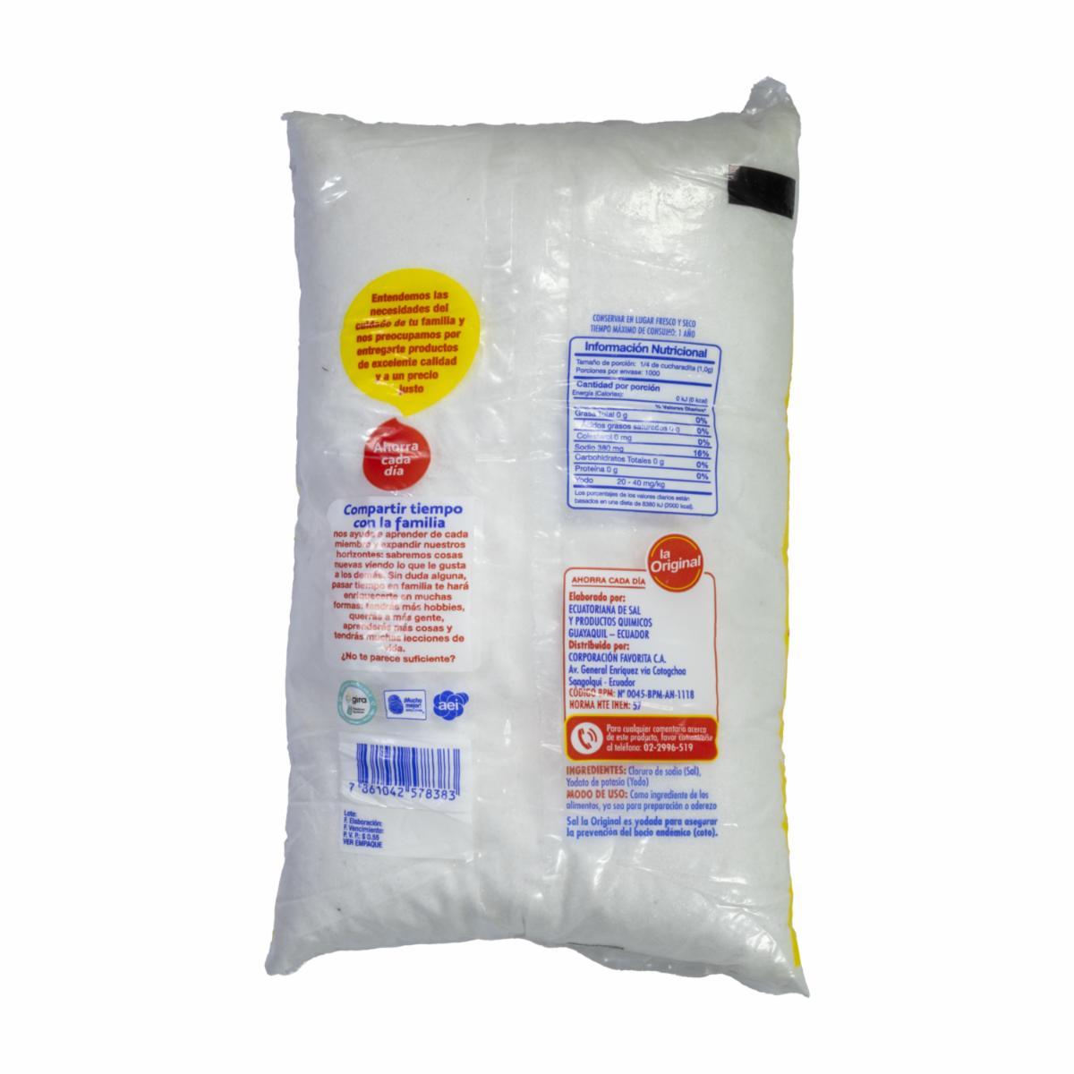 Sal Yodada Sin Flúor LA ORIGINAL 1000 G - Image 2