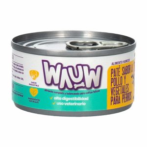 Alimento Para Perros Pate De Pollo Y Vegetales WAUW 85 G