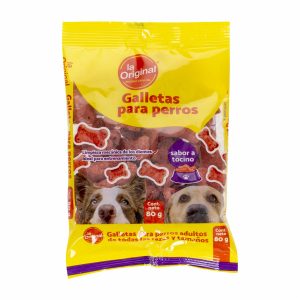 Galletas Para Perros Adultos Toda Raza Y Edad Sabor A Tocino LA ORIGINAL 80 G