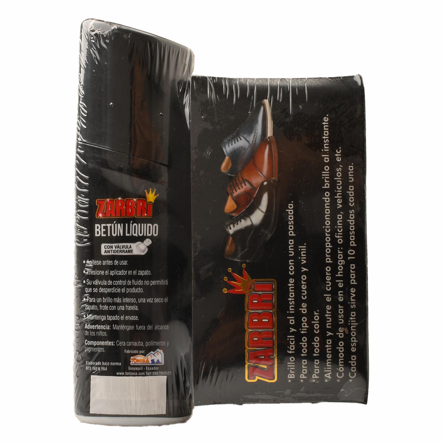 Betún Líquido Negro + Esponja Autobrillante Pack ZARBBRI 70 Ml - Image 2