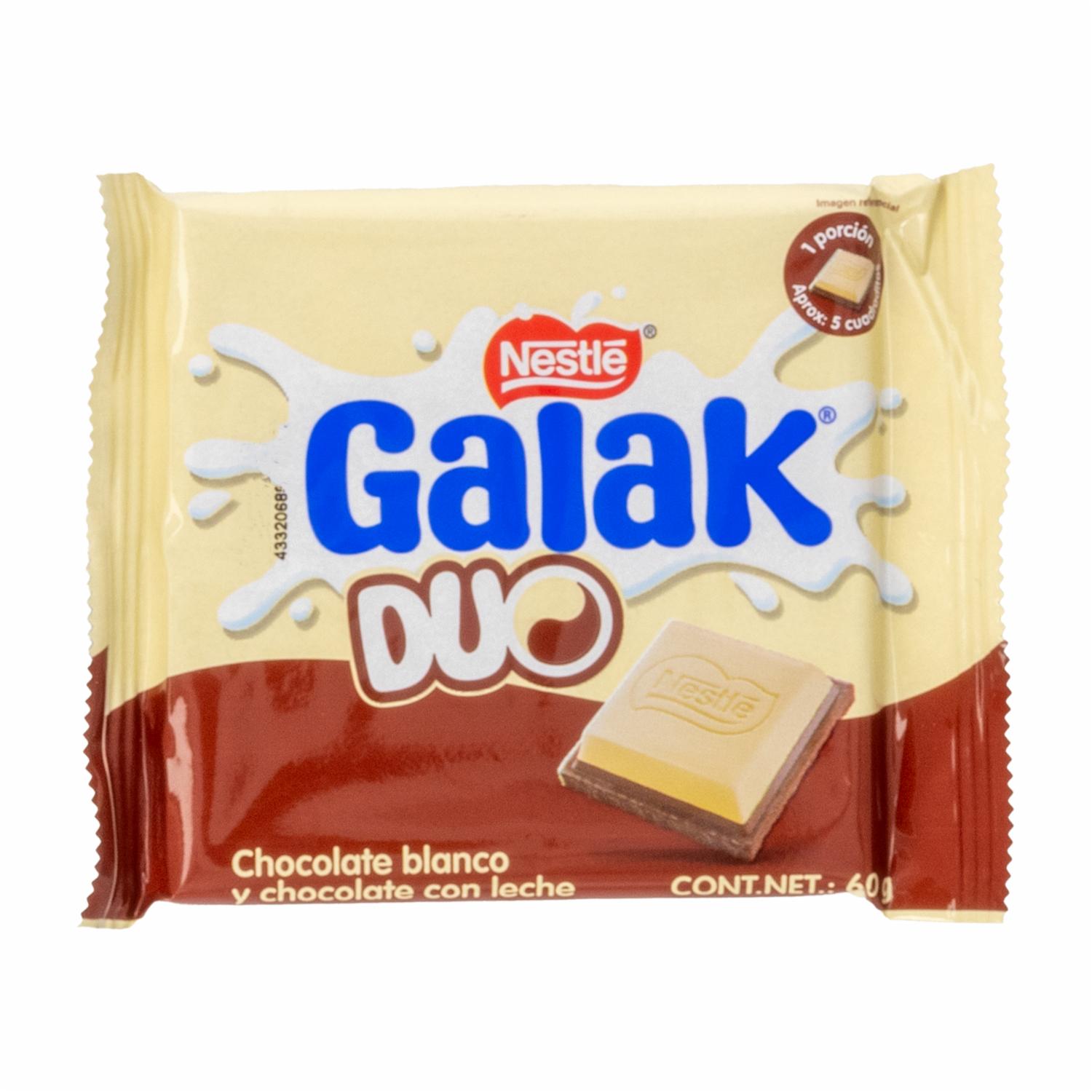Chocolate Blanco Y Con Leche GALAK 60 G
