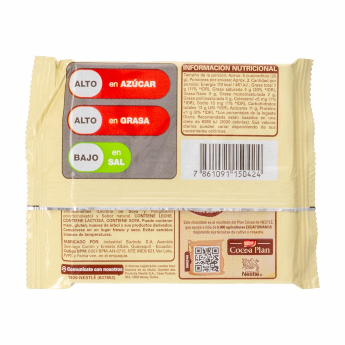 Chocolate Blanco Y Con Leche GALAK 60 G - Image 2