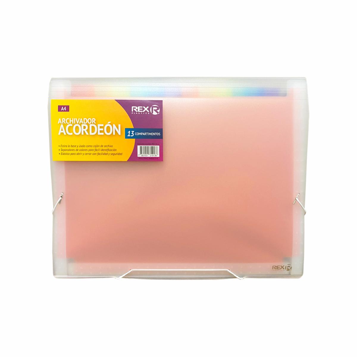 Archivador Acordeón 13 Compartimientos REX PLASTICS A4