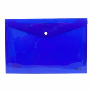 Sobre Porta Documento Azul Con Broche Plástico REX PLASTICS A4