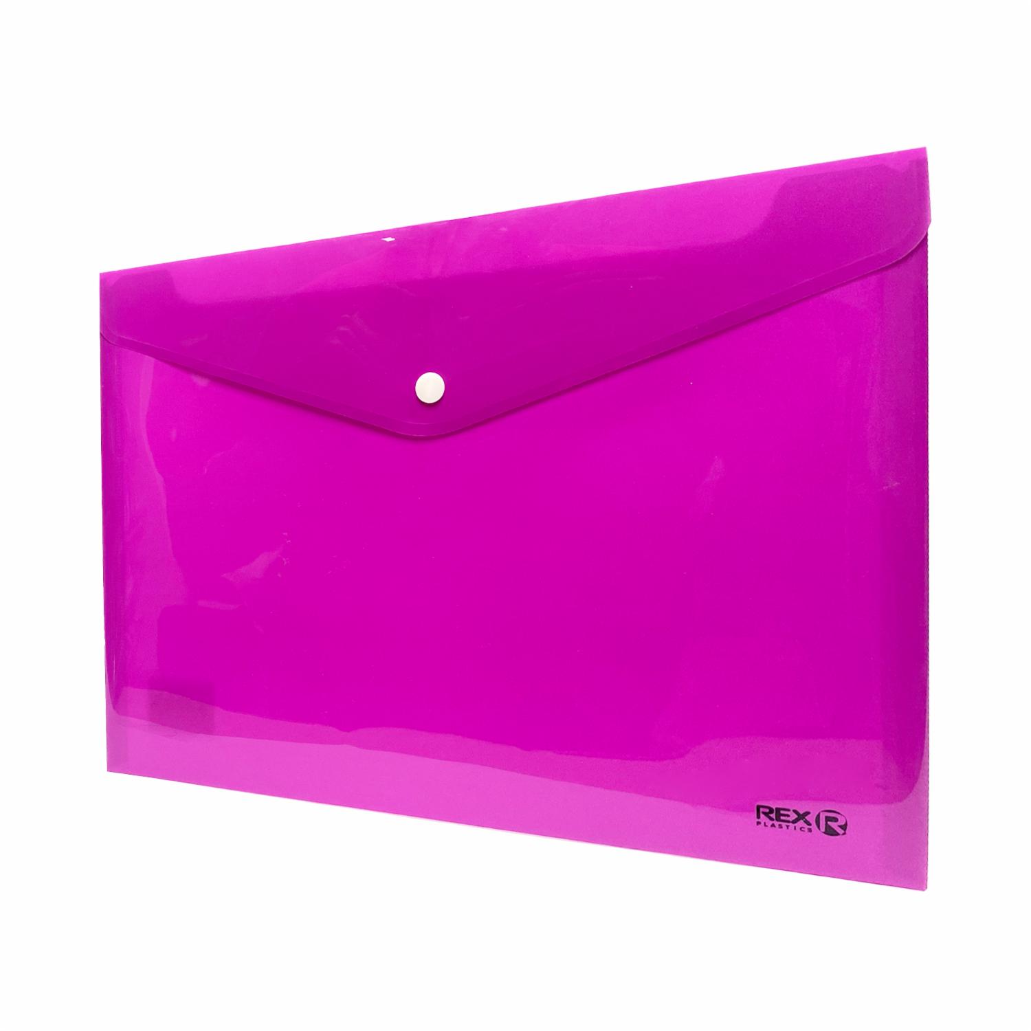 Sobre Porta Documento Morado Con Broche Plástico REX PLASTICS A4 - Image 2