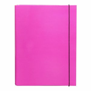 Carpeta 2 Argollas Bicolor Fucsia Con Elástico U. IDEAL A4