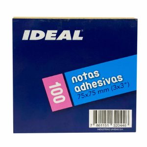 Notas Adhesivas Kraft 100 Hojas IDEAL 75X75 MM