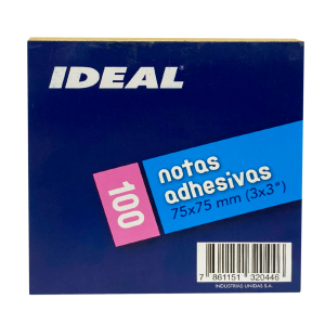Notas Adhesivas Kraft 100 Hojas IDEAL 75X75 MM